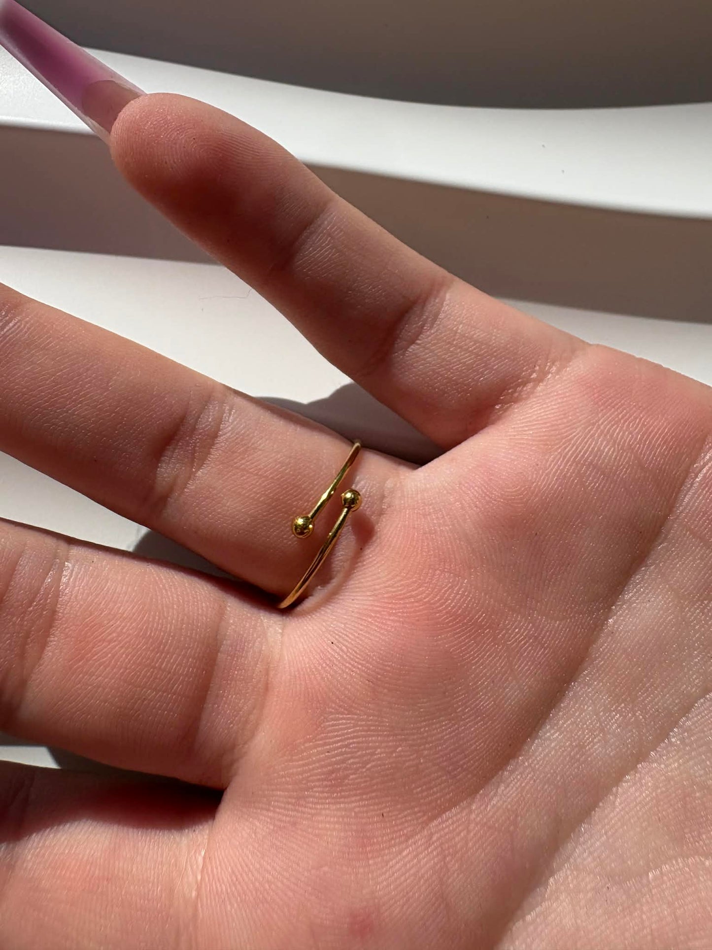 Bague fleur doré ajustable