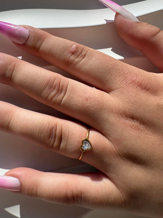 bague cœur ajustable
